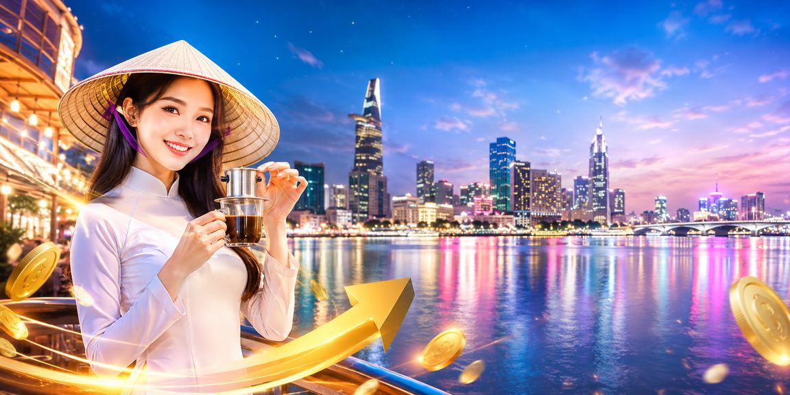 Người phụ nữ Việt Nam đội nón lá nhận thưởng hoàn cược tại TP.HCM