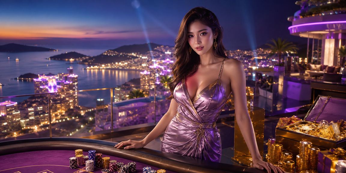 Không gian cá cược neon tại Phú Quốc ban đêm